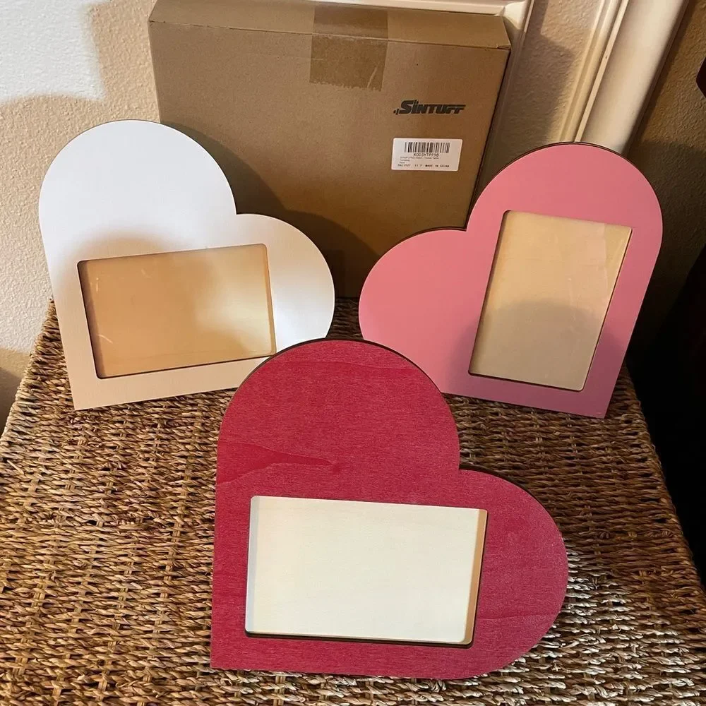 Sintuff Heart Wooden Picture Frames set of 3